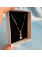 316L Çelik Pembe Zirkon Taşlı Rose Kolye 4