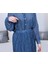Indigo Renk Oversize Kalıp Transparan Dokulu Gömlek 2