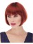 Kızıl Renk Düz Kesim Astarlı Küt Parti Peruğu 1