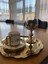 6 Adet Yuvarlak Model Gold Dekoratif Çay Kahve Sunum Tepsisi 1