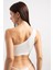 Kadın Beyaz Pamuklu Tek Omuz Crop Top Büstiyer 4