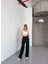 Osy Modal Yumuşak Dokulu Kumaş Nakış Işlemeli Rahat Bol Paça Eşofman Pantalon - Haki 1