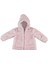 Kız Bebek Kapüşonlu Fermuarlı Pembe Beyaz Leopar Desenli Peluş Mont - Hırka 1