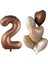 Çikolata Karamel Kalpli 2 Yaş Folyo Balon Set 1