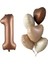 Çikolata Karamel Kalpli 1 Yaş Folyo Balon Set 1