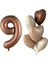 Çikolata Karamel Kalpli 9 Yaş Folyo Balon Set 1