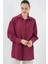 Çizgili Uzun Gömlek Tunik 5963 - Bordo 3