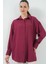 Çizgili Uzun Gömlek Tunik 5963 - Bordo 4