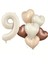 Retro Krem 9 Yaş Kalpli Folyo Balon Set 1