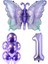 Mor Kelebek 1 Yaş Folyo Balon Set 1