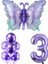 Mor Kelebek 3 Yaş Folyo Balon Set 1