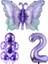 Mor Kelebek 2 Yaş Folyo Balon Set 1