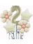Krem Papatya 2 Yaş Happy Birthday Yıldız Rakam Folyo Balon Set 1