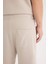 Loose Fit Bisiklet Yaka Kısa Kollu Ağır Kumaş Basic Düz Tişört Kum 5