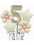 Krem Papatya 5 Yaş Happy Birthday Yıldız Rakam Folyo Balon Set 1