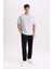 Oversize Geniş Kalıp Bisiklet Yaka Basic Düz Kısa Kollu Ağır Kumaş Tişört Lt.grey 2