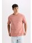 Oversize Geniş Kalıp Bisiklet Yaka Basic Düz Kısa Kollu Ağır Kumaş Tişört Lt.grey 1