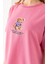 Kadın Bisiklet Yaka Ayıcık Baskılı T-Shirt Pembe - 25764 4