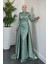 Gabriella Pelerinli Saten Abiye Mint 1