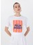 Bisiklet Yaka Baskılı Beyaz Kadın T-Shirt F5SL-TST0437 1