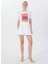 Bisiklet Yaka Baskılı Beyaz Kadın T-Shirt F5SL-TST0437 3