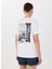 Bisiklet Yaka Baskılı Beyaz Kadın T-Shirt M5SL-TST1829 4