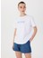 Bisiklet Yaka Baskılı Beyaz Kadın T-Shirt M5SL-TST1860 1