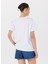 Bisiklet Yaka Baskılı Beyaz Kadın T-Shirt M5SL-TST1860 5