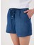 Lastikli Bel Normal Lacivert Kadın Denim Şort M5SL-SRT1102 3