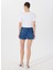 Lastikli Bel Normal Lacivert Kadın Denim Şort M5SL-SRT1102 5