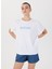 Bisiklet Yaka Baskılı Beyaz Kadın T-Shirt M5SL-TST1860 3