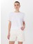 Bisiklet Yaka Baskılı Beyaz Kadın T-Shirt M5SL-TST1863 3