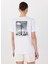 Bisiklet Yaka Baskılı Beyaz Kadın T-Shirt M5SL-TST1863 5