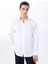 Beyaz Erkek Relaxed Fit Nakışlı %100 Keten Gömlek M5WM- GML1557 3