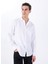 Beyaz Erkek Relaxed Fit Nakışlı %100 Keten Gömlek M5WM- GML1557 4