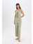 Wide Leg Geniş Paça Beli Lastikli Basic Düz Bürümcük Pantolon D3570AX25SP 2