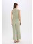 Wide Leg Geniş Paça Beli Lastikli Basic Düz Bürümcük Pantolon D3570AX25SP 5