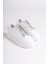 Softflex Bağcıklı Taşlı Ortopedik Kadın Sneaker - Beyaz 1