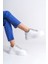 Softflex Bağcıklı Taşlı Ortopedik Kadın Sneaker - Beyaz 4