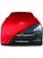 Opel Corsa E 3-Door (2014 - 2019) Kırmızı Kumaş Araba Branda Logolu Kumaş Branda Penye Oto Branda 1