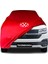 Volkswagen Caravelle T6 Kısa 2019 - 2023 Kırmızı Kumaş Araba Branda Logolu Kumaş Araba Brandası Penye Oto Branda 1