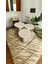 Wood Wooden Ahşap Krem Renk 3’lü Set Mantar Yan Sehpa Fiskos Çiçeklik Decorative 2