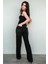Siyah Yüksek Bel Kadın Wide Leg Pantolon MG2388 2