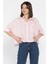 Kadın Tek Cepli Çizgi Desenli Oversize Gömlek 2