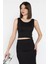 Kadın Kalın Askılı Kaşkorse Crop Top Bluz 2