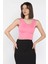 Kadın Kalın Askılı Kaşkorse Crop Top Bluz 2