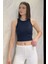 Kadın Halter Yaka Crop Top Bluz 1