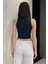 Kadın Halter Yaka Crop Top Bluz 3