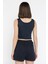 Kadın Kalın Askılı Kaşkorse Crop Top Bluz 3