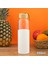 2409-4 Matara 550 ml - Bambu Kapaklı Suluk Beyaz Kılıflı Borasilikat Cam Su Şişesi 1
